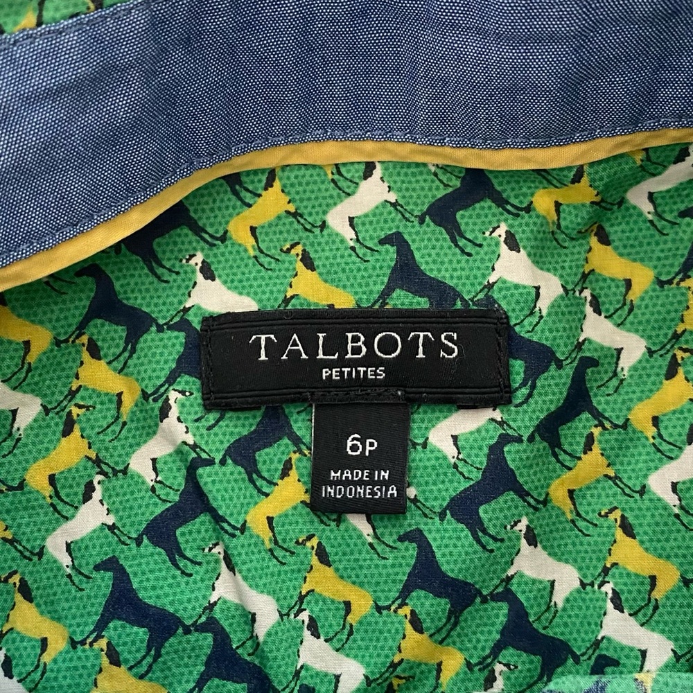 Talbots Green Patterned Button-Down Shirt - Picture 8 of 10